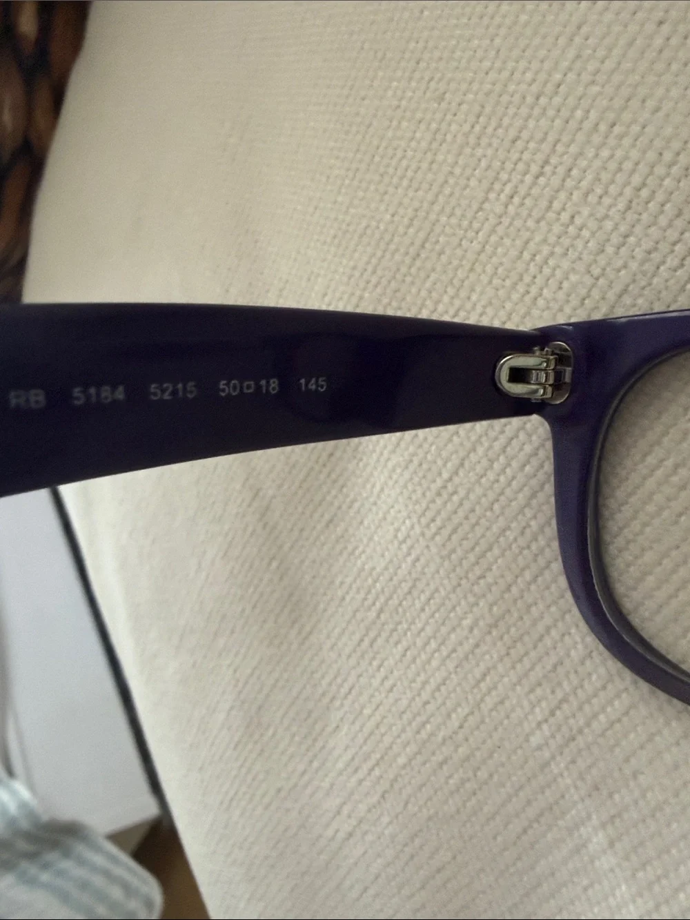 Ray-Ban Dark Brown Front with Purple Accent Inside Perscription Lenses
